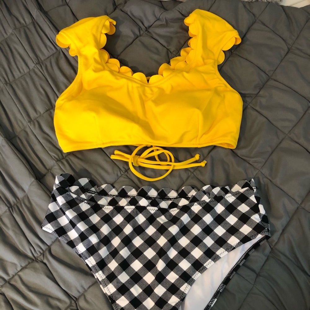 high waisted bathing suit